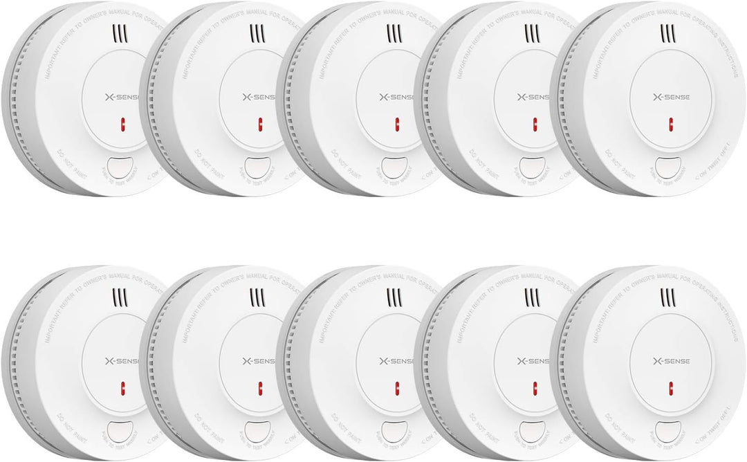 X-Sense Verbesserter Rauchmelder 10 Jahre Batterie, Feuermelder mit fotoelektrischem Sensor, TÜV und