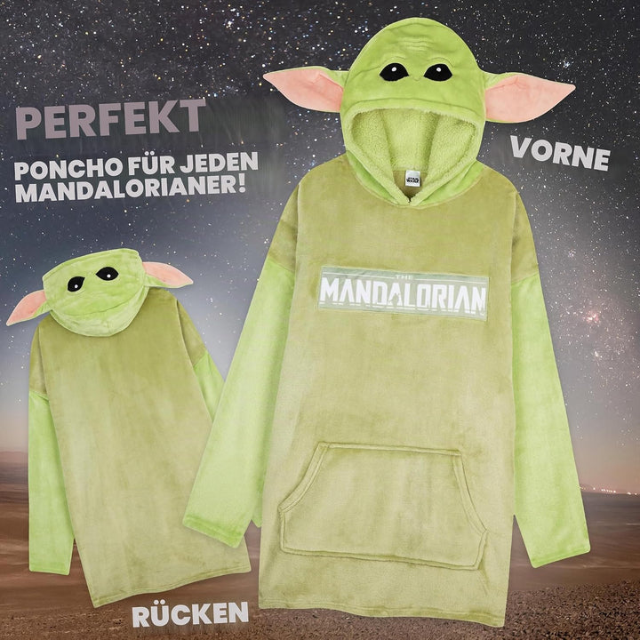 Disney The Mandalorian Hoodie Herren Oversized aus Fleece, Baby Yoda Pullover Herren
