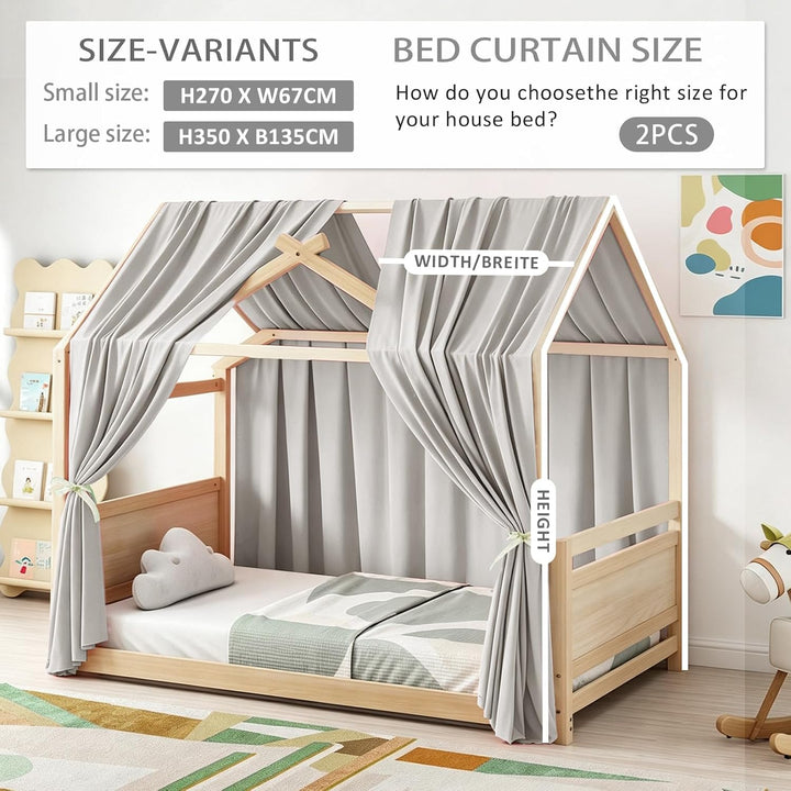 Hausbett Himmel, 2 Stück Betthimmel Hausbett Musselin, Baldachin Kinderzimmer Stoffhimmel für Hausbe