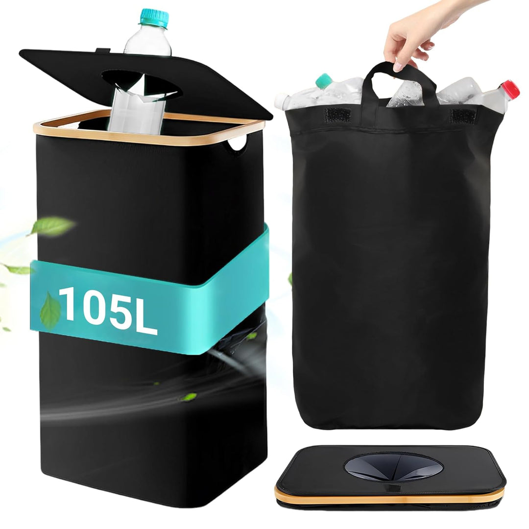 105L Pfandflaschen Sammelbehälter,Gross Pfandflaschen Behälter für 30-50 Flaschen Recycling Behälter