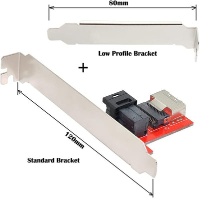 NFHK PCI-Express 4.0 Mini SAS SFF-8087 to SAS HD SFF-8643 PCBA Female Adapter with Bracket