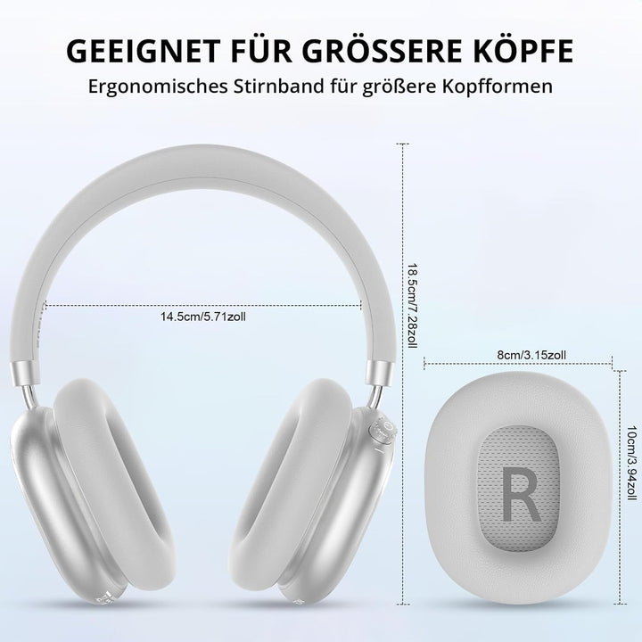 FOFUN NC95 Hybrid Noise Cancelling Kopfhörer mit Drehknopf,Over-Ear Kopfhörer Kabellos Bluetooth,Tra