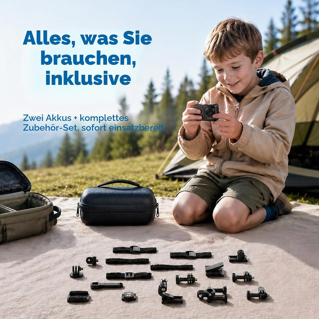AKASO Brave 7 LE Action Cam 4k30FPS 20MP mit 128GB U3 Speicherkarte Unterwasserkamera IPX7 wasserdic
