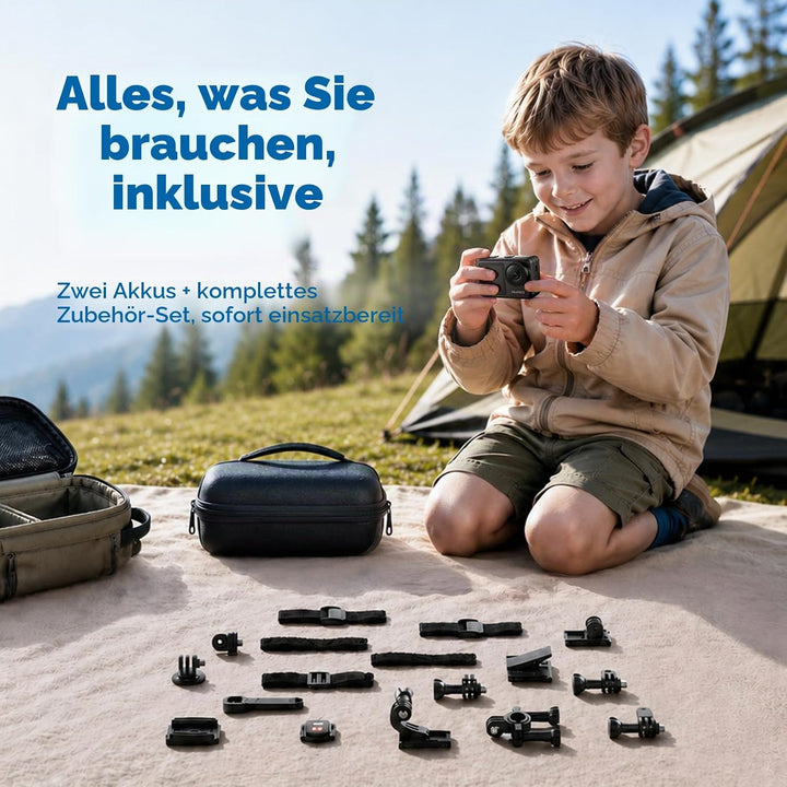 AKASO Brave 7 LE Action Cam 4k30FPS 20MP mit 128GB U3 Speicherkarte Unterwasserkamera IPX7 wasserdic