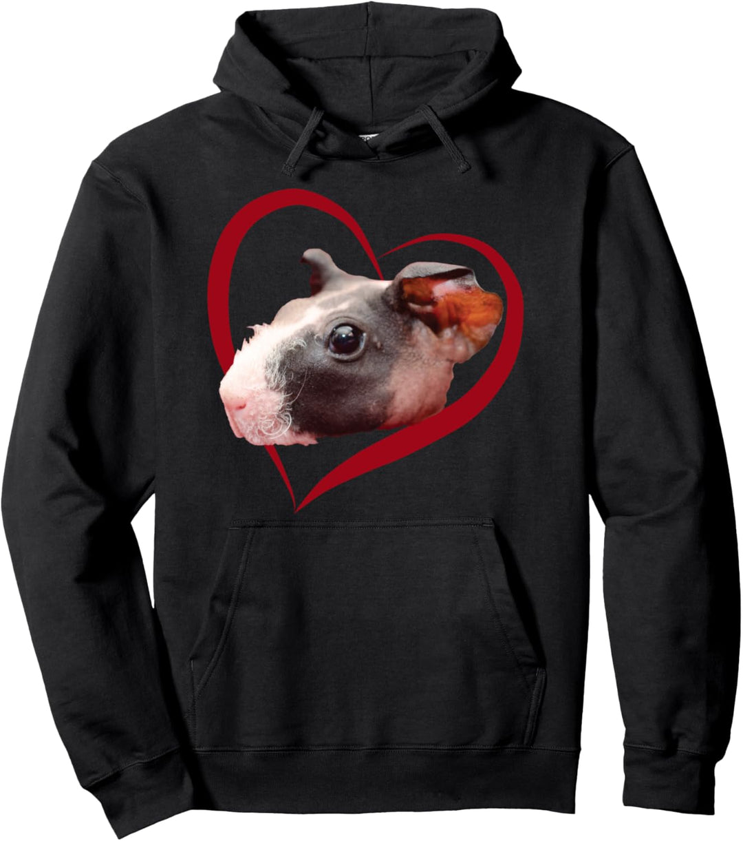 Skinny Meerschweinchen Liebesherz zum Valentinstag Pullover Hoodie