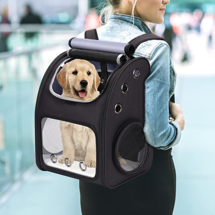 COVONO Erweiterbarer Haustier-Rucksack für Katzen, Hunde und Kleintiere, tragbare Haustier-Reisetasc