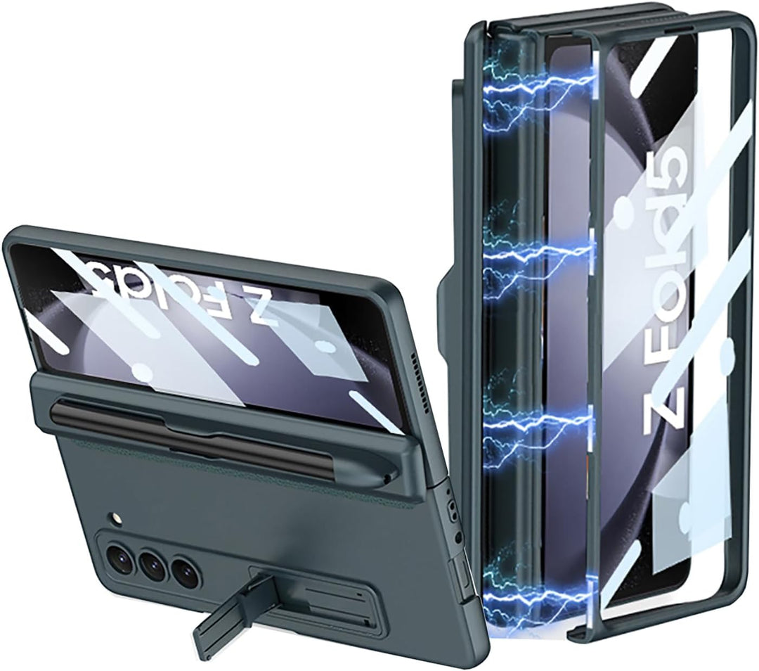 CeeEee Hülle für Samsung Galaxy Z Fold 5 5g Case 360 Grad Vollschutz Built in Bildschirm Schutz Hand