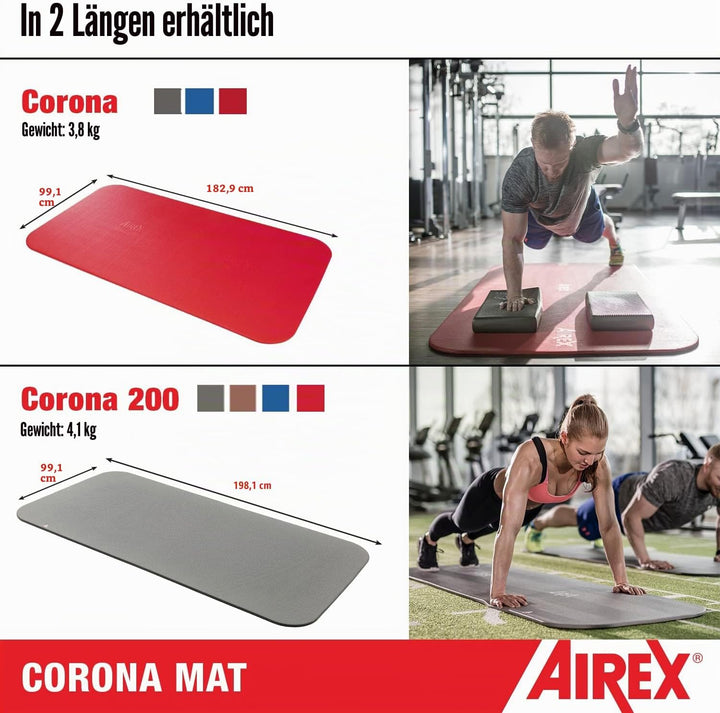Airex Corona Gymnastikmatte, 200 x 100 cm, Blau
