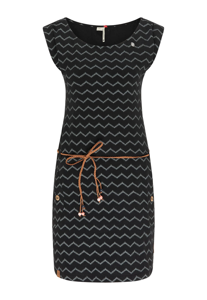Ragwear Kleid Damen Tag Chevron 2111-20016 Wollweiss 7008 Off White L Schwarz, L Schwarz