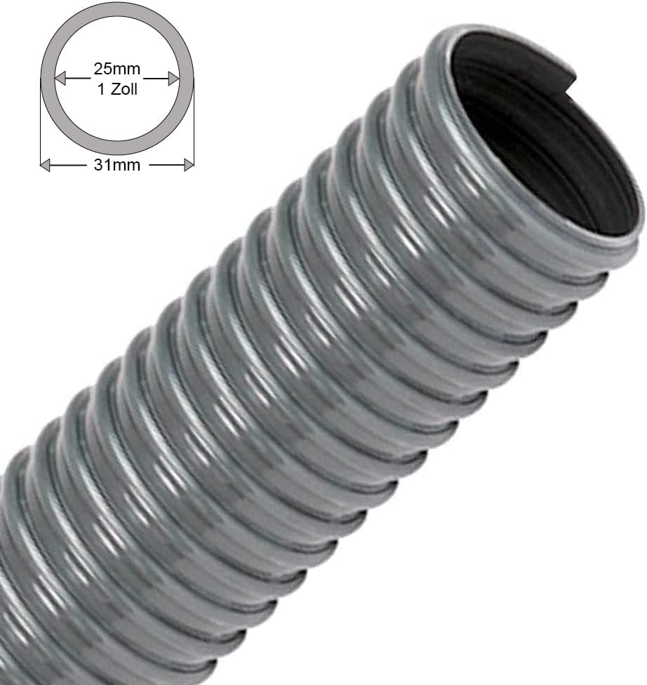 FLEXTUBE PVC-L 25mm (1 Zoll), Länge 25m - leichter, hoch flexibler Saugschlauch, Spiralschlauch aus