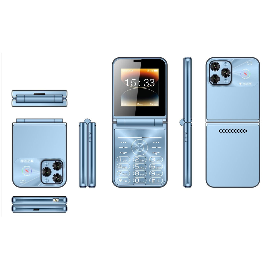 Senioren Klapphandy, Grosse Tasten Dual Screen GSM 2G Mobiltelefon mit 4 SIM 4 Standby, Lauter Sound