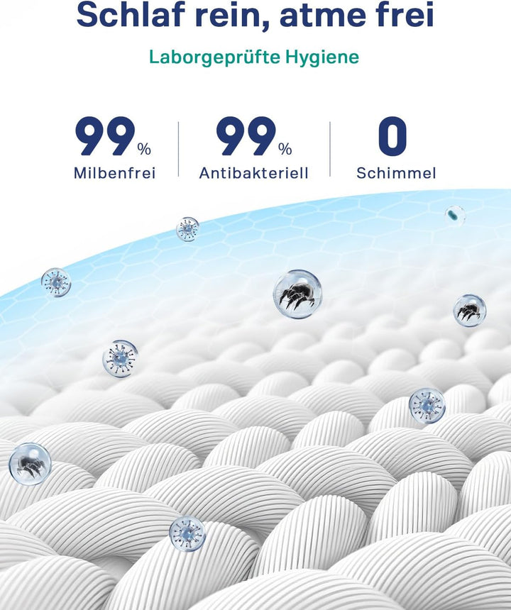 Newentor® Zwei Härtegrade Gel Topper 180x200cm - 7cm Höhe Öko-TEX® Zertifiziert Matratzen Topper - H