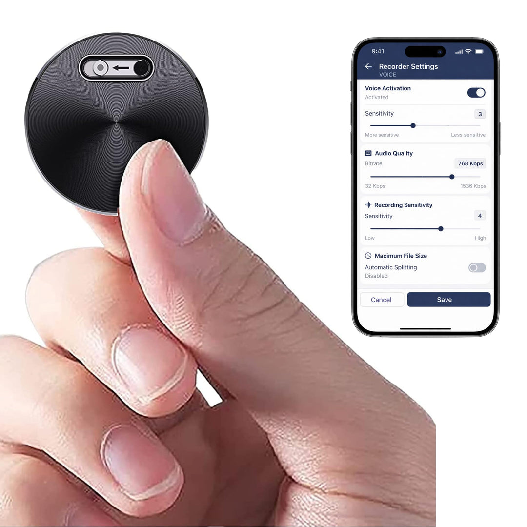 CleverTalk Q37 KI-Sprachrekorder | Sprachaktiviert | Mobile App, Mac & Windows + EU Cloud DSGVO | 64