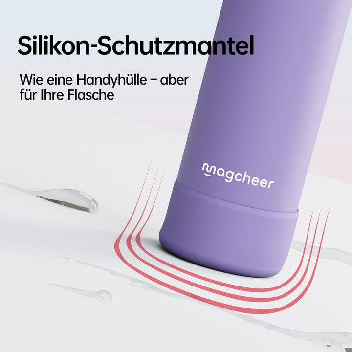 Magcheer Trinkflasche mit Handyhalterung 750ml Magnetische Wasserflasche 360° Verstellbar Flasche Ma