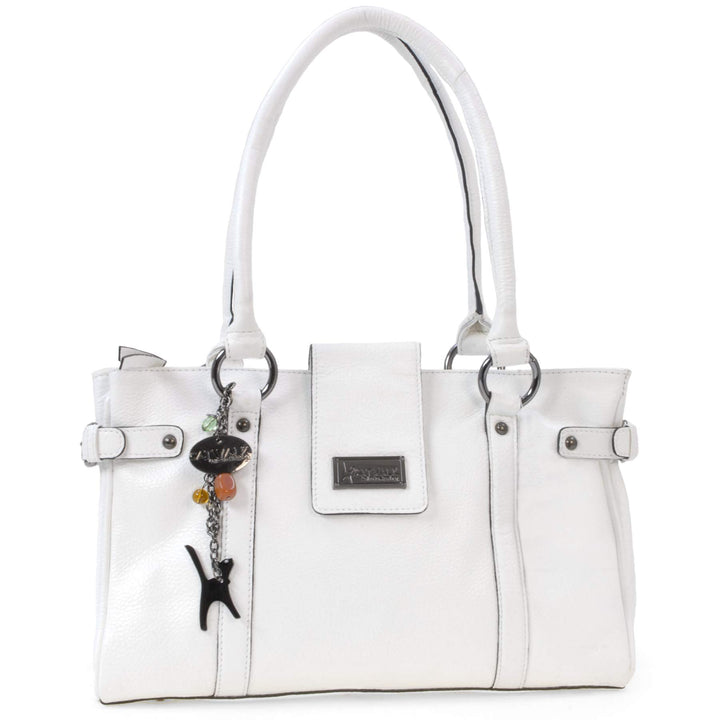 Catwalk Collection Handbags - Leder - Umhängetasche/Handtasche/Schultertasche - MARTINA Weiss, Weiss
