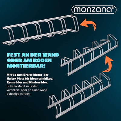 MONZANA® Fahrradständer für 6 Fahrräder 30-65 mm Reifenbreite 37 cm Radabstand Radständer Mehrfachst