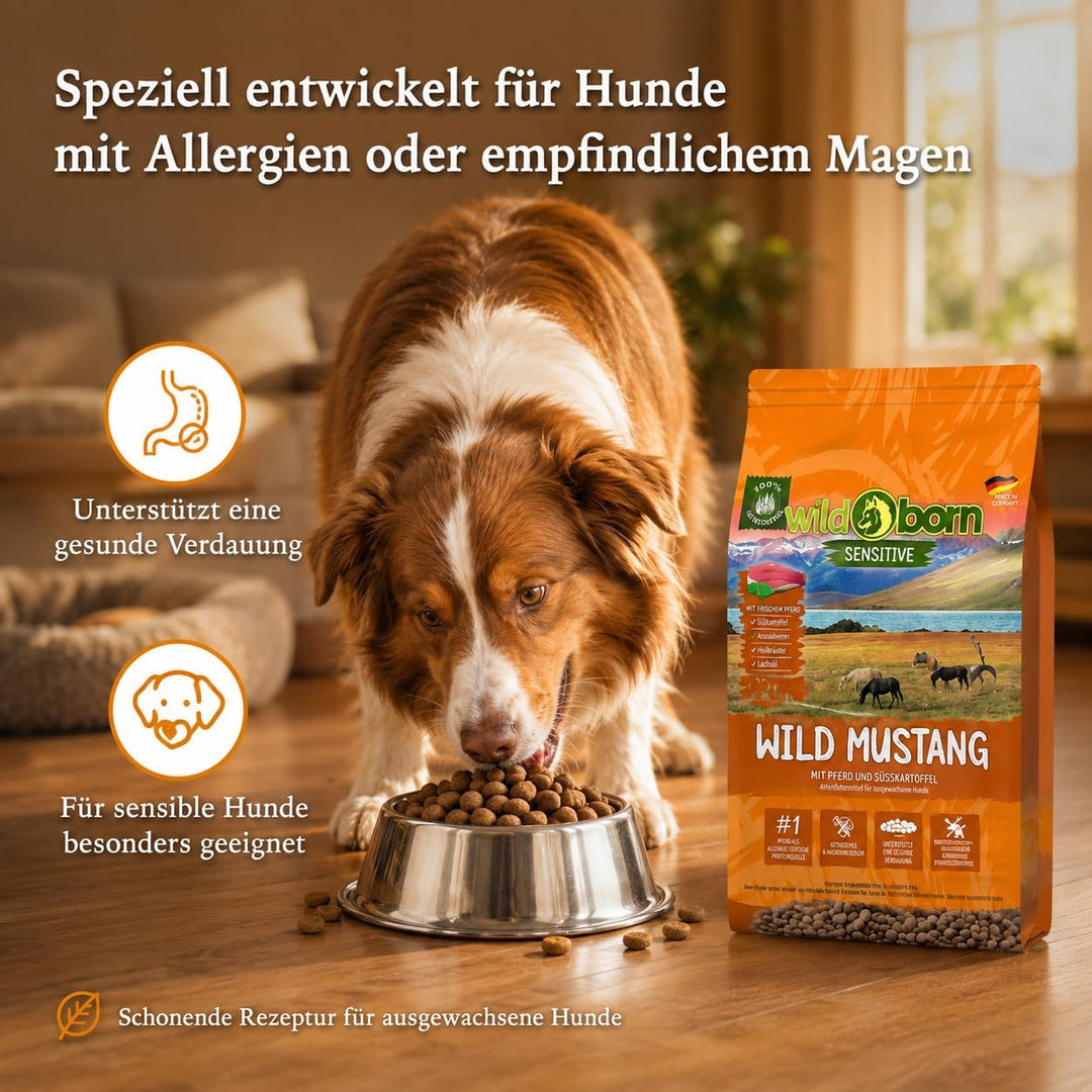 Wildborn Wild Mustang 2 kg getreidefreies Hundefutter mit Pferdefleisch, Süsskartoffel & Aroniabeere