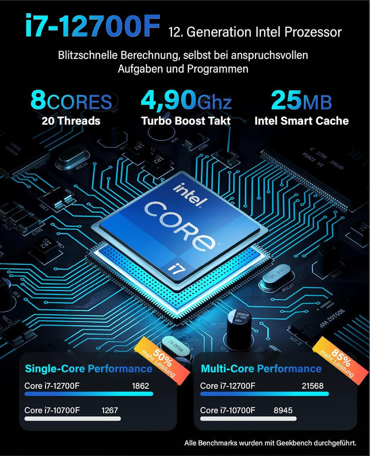 Greed® Ultra V2 PC mit Intel Core i7 10700F - Schneller Rechner - Computer für Büro & Home Office mi