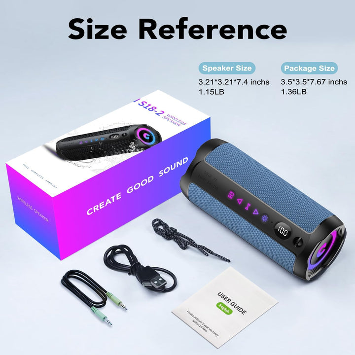 coioc Bluetooth Lautsprecher mit Licht, Bluetooth 5.4 Musikbox,25W Dual Lautsprecher, LED Anzeige &amp;