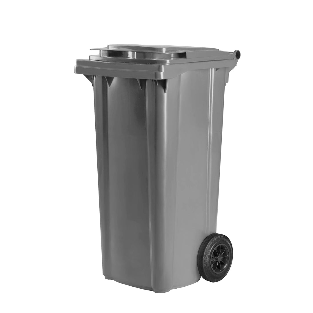 Hardwex Mülltonne mit 2 Rädern und Deckel, Müllgrossbehälter, Abfalltonne, Mülleimer, Volumen: 120 L