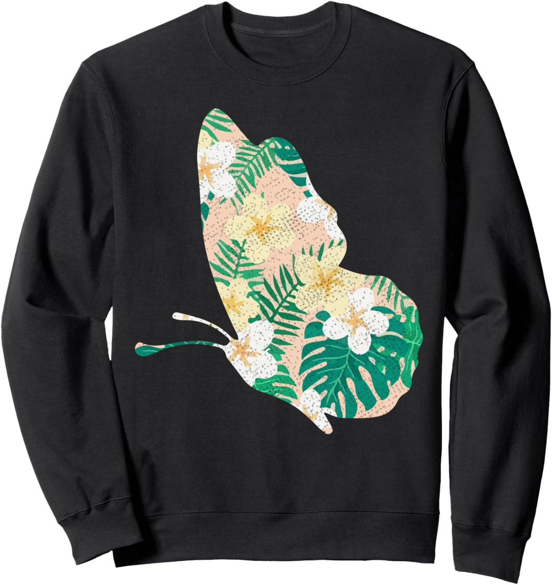 Niedlicher Blumen Schmetterling Sweatshirt