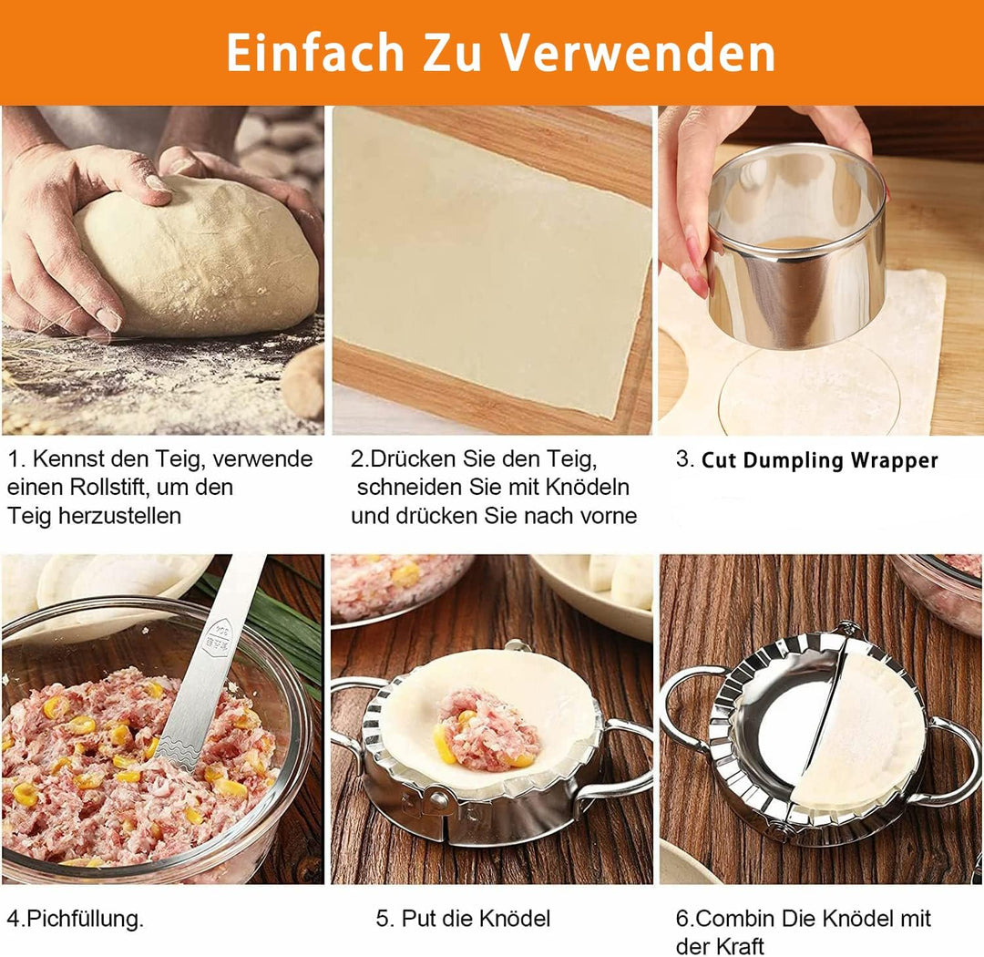 Ravioli Former,7 Stück Edelstahl Knödel Ravioliformer Set,Ravioli Aussteche,Dumpling Maker,Zur Herst