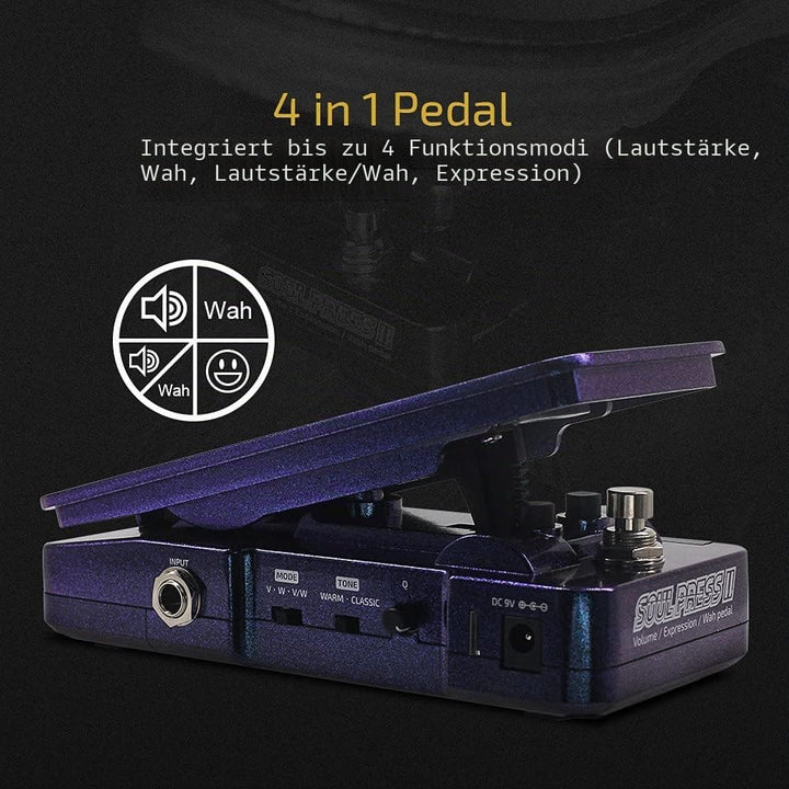 Hotone WAH AKTIV Volume Passive Expression 4 in 1 Gitarre Effektpedal schaltbar mit sichtbaren Gitar
