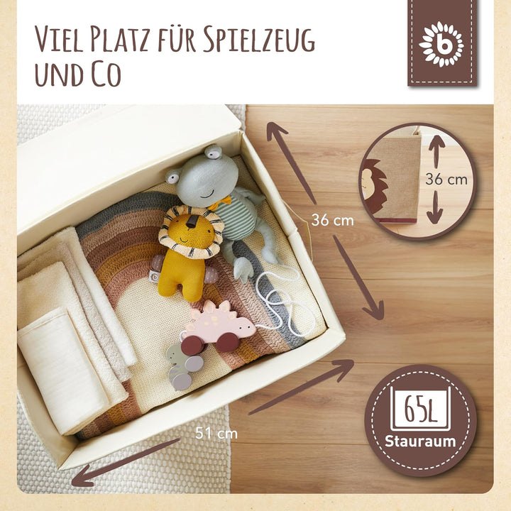Bieco Aufbewahrungsbox mit Deckel gross für Kinderzimmer - Igel Piksi - Spielzeugkiste mit Deckel Au
