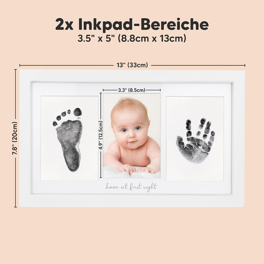KeaBabies Tintenloses Baby Handabdruck und Fussabdruck set (Alpine White) | No Mess Tintenauflage fü