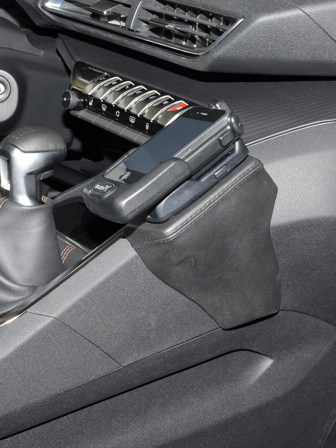 KUDA 2535 Halterung Kunstleder schwarz für Peugeot 3008 & 5008 (2. Gen) ab 2016, 2535