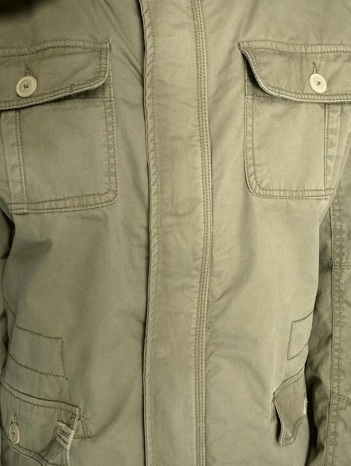 Brandit Jacket - Stylische Jacke für Herren mit versteckter Kapuze, Stehkragen und Baumwollfutter, Ü