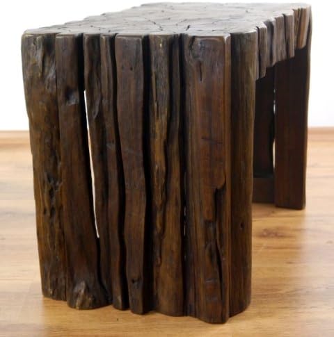 livasia Sitzbank Teakholzbank Holzbank, Beistelltisch (Handarbeit) (62x34cm), 62x34cm