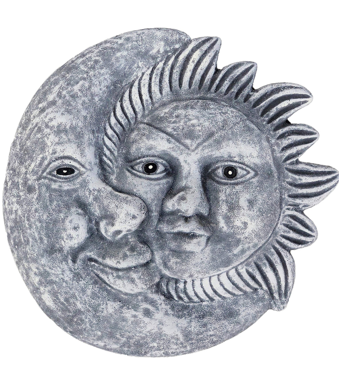 stoneandstyle Wandrelief Türdeko Sonne MOND Frost- und wetterfest massiver Steinguss