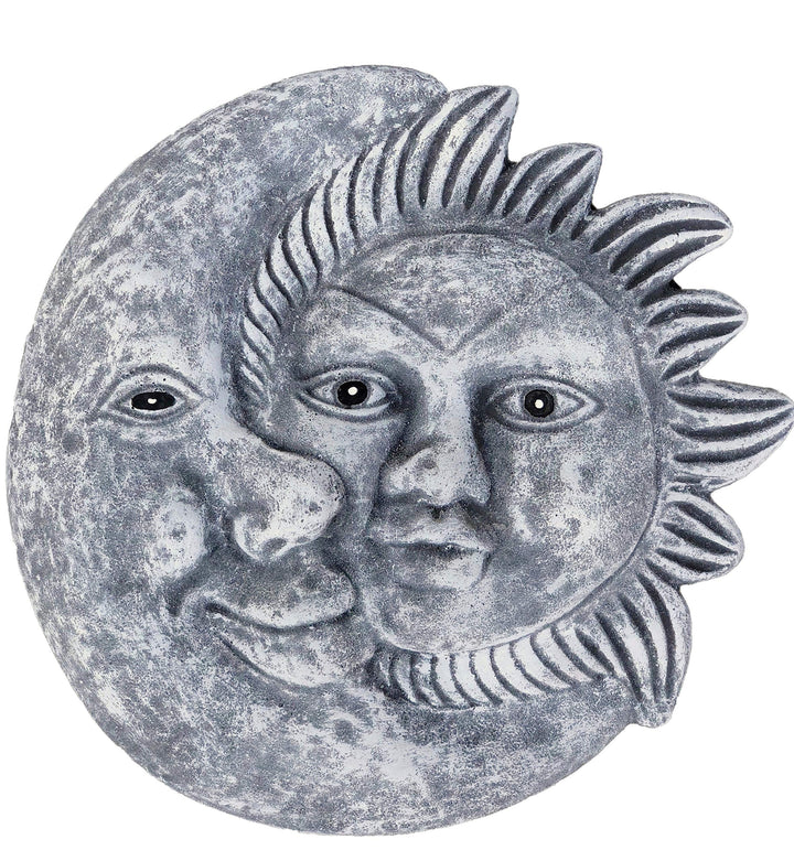 stoneandstyle Wandrelief Türdeko Sonne MOND Frost- und wetterfest massiver Steinguss