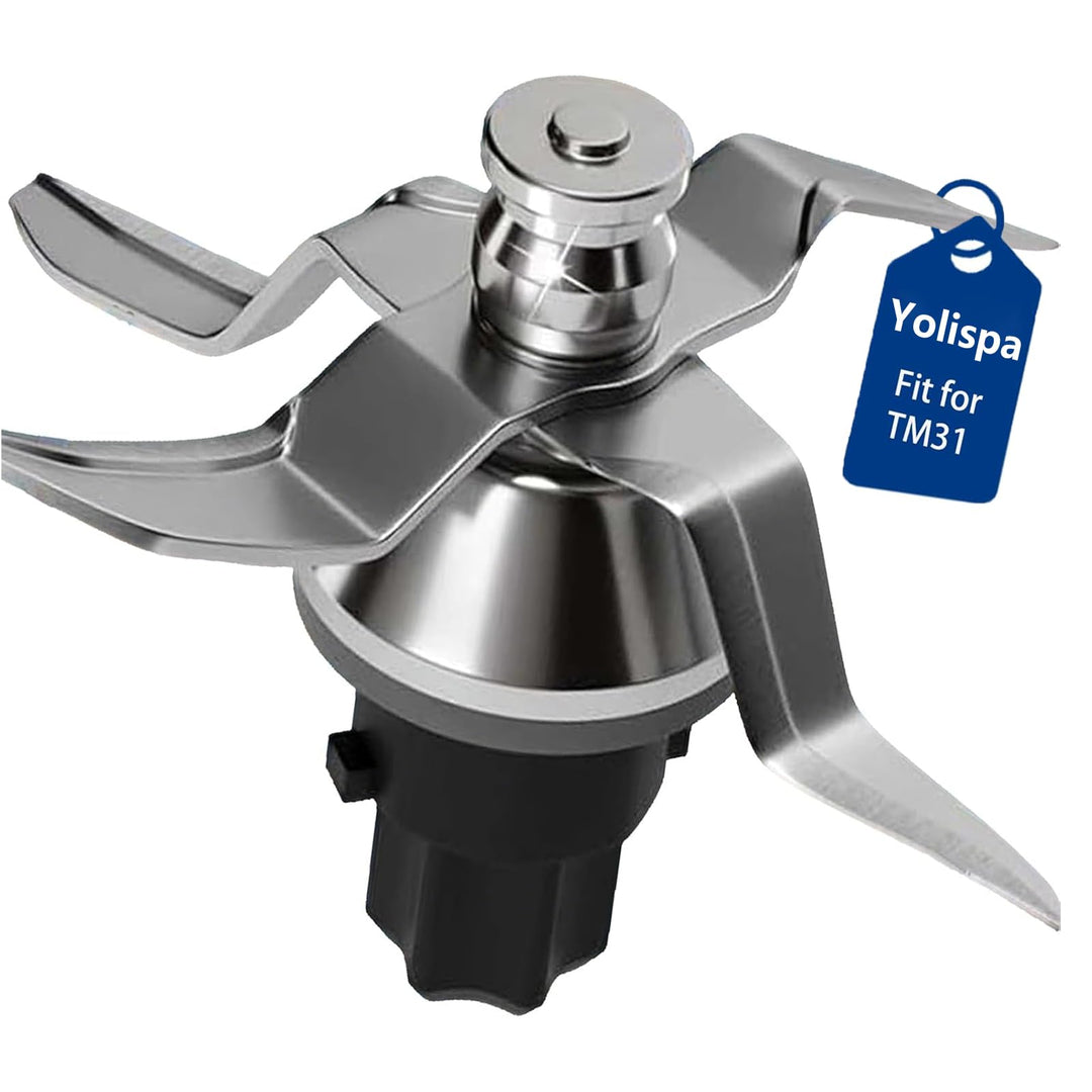 Yolispa TM31 Messer Edelstahl inkl Dichtring Ersatz Kompatibel mit Thermomix TM31 Zubehör Klinge Ble