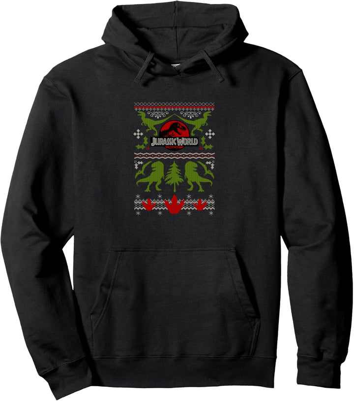 Jurassic World Deck The Hall With Dinosaurs Christmas Pullover Hoodie