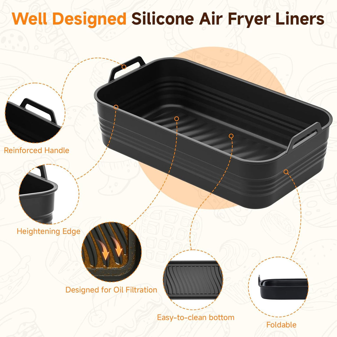 Alyvisun Heissluftfritteuse, 3 Stück Airfryer Silikonformen Wiederverwendbar Silikon Backform Zubehö