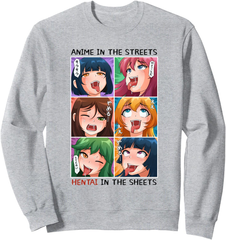 Hentai Ahegao Anime In Der Strasse Hentai In Den Blättern Sweatshirt