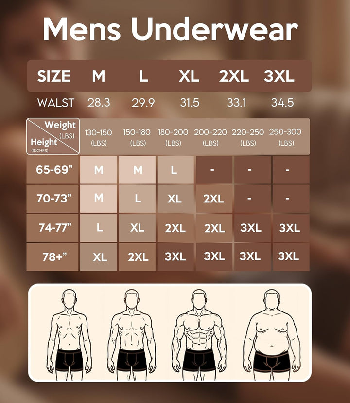 GLESTORE Boxershorts Herren Unterhosen Männer 5er Pack Modal Underpants M 5 Schwarz mit Rot, M 5 Sch