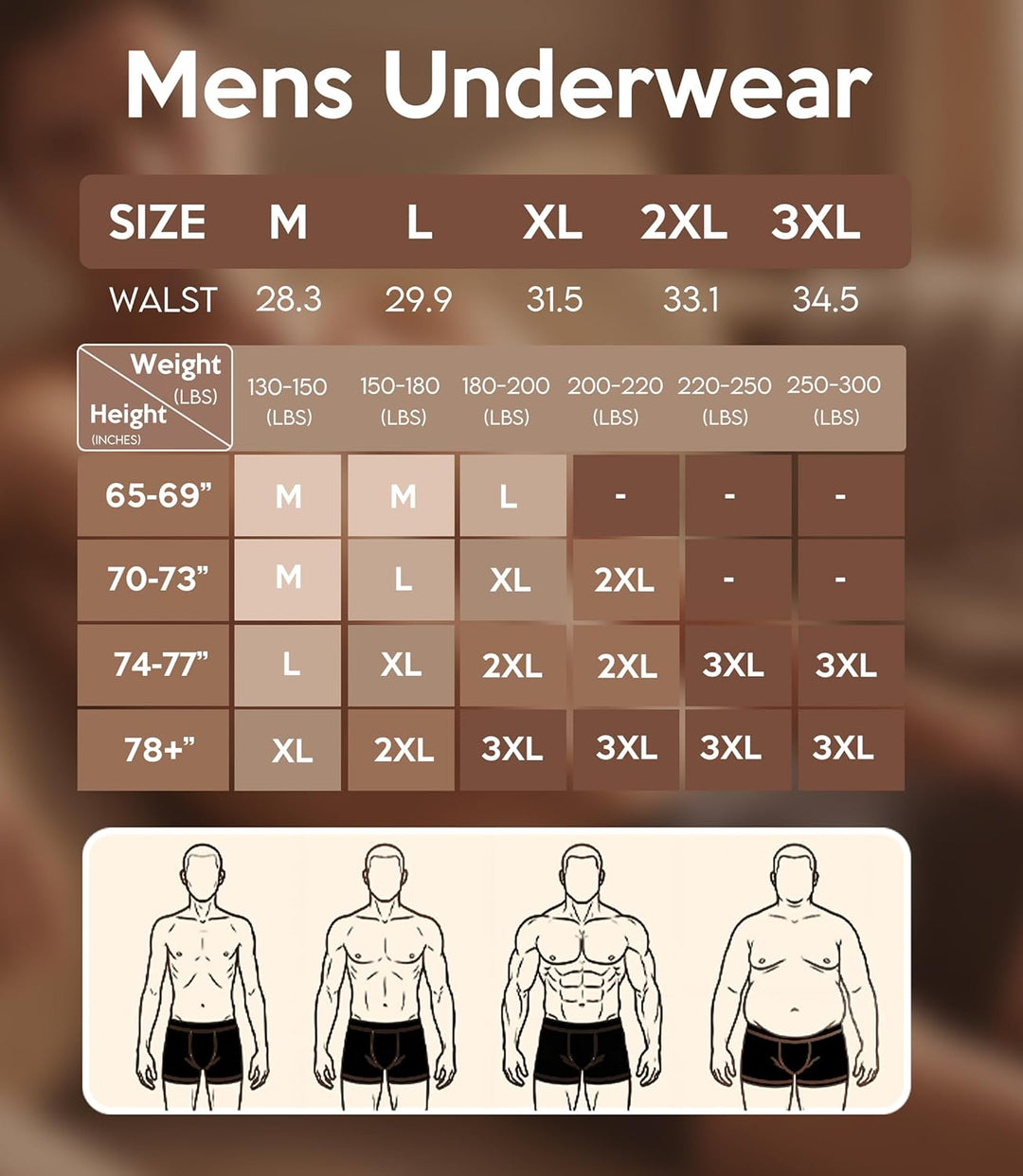 GLESTORE Boxershorts Herren Unterhosen Männer 5er Pack Modal Underpants L 5dunkelgrau, L 5dunkelgrau