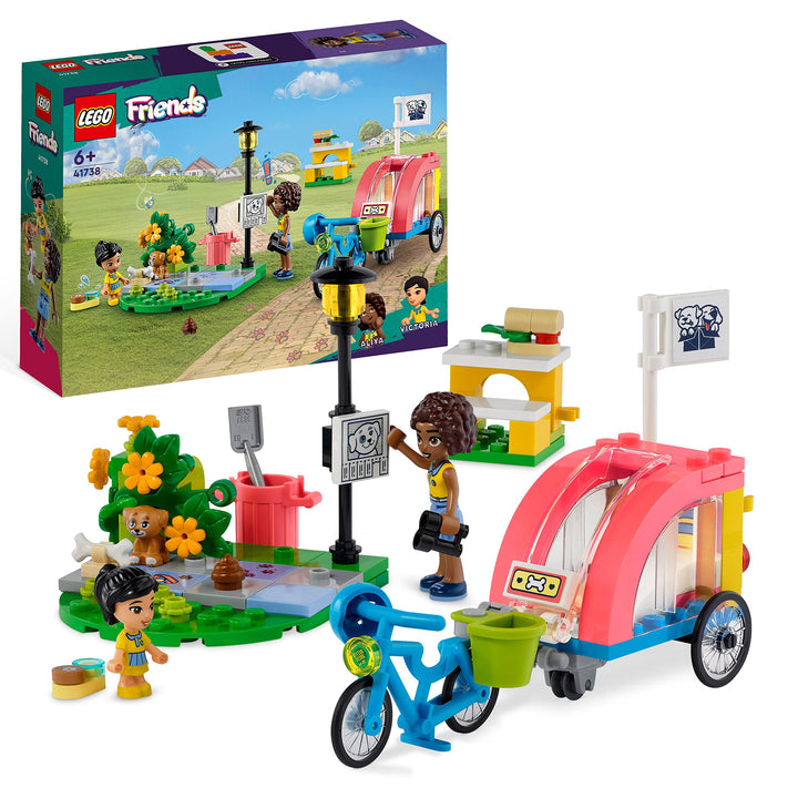 LEGO 41738 Friends Hunde-Rettungsfahrrad, Tierrettung-Spielzeug mit Welpen-Tierfiguren und Mini-Pupp