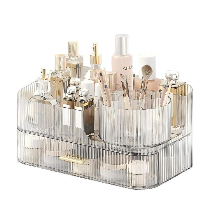 DASITON Make Up Kosmetik Organizer, 360° Drehbar Make Up Pinsel Organizer, Grosser Kosmetik Aufbewah