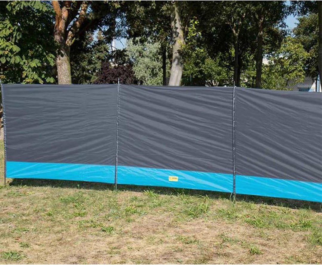 Reimo Tent Technology Camping Windschutz Sichtschutz mit 3 Elementen, 500x140 cm, grau aus Polyester