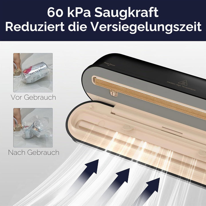 Ciarra Mini Folienschweissgerät, Vakumierergerät für lebensmittel 3 Modi, Automatisches Mini Bag Sea