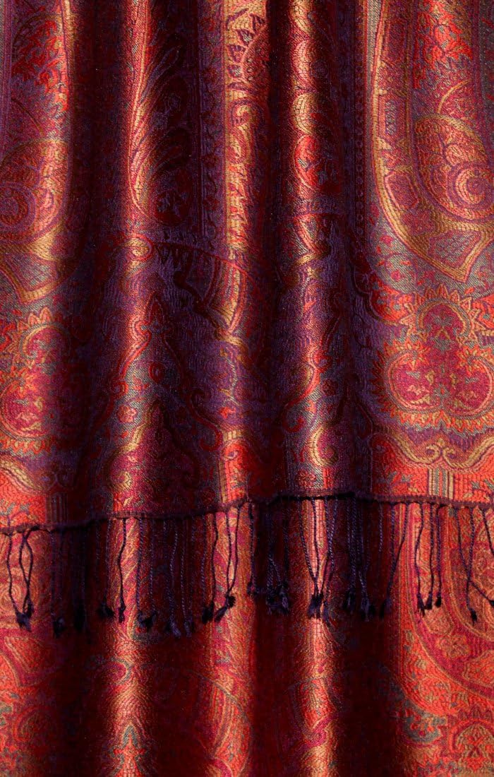 Lorenzo Cana Pashmina Schal Schaltuch jacquard gewebt aus 100% Seide, 70 cm x 190 cm Paisley Muster