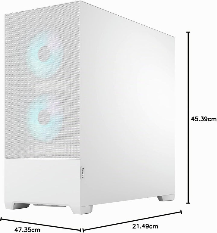 Fractal Design Pop Air RGB White - Tempered Glass Clear Tint - Honeycomb Mesh Front – TG Side Panel