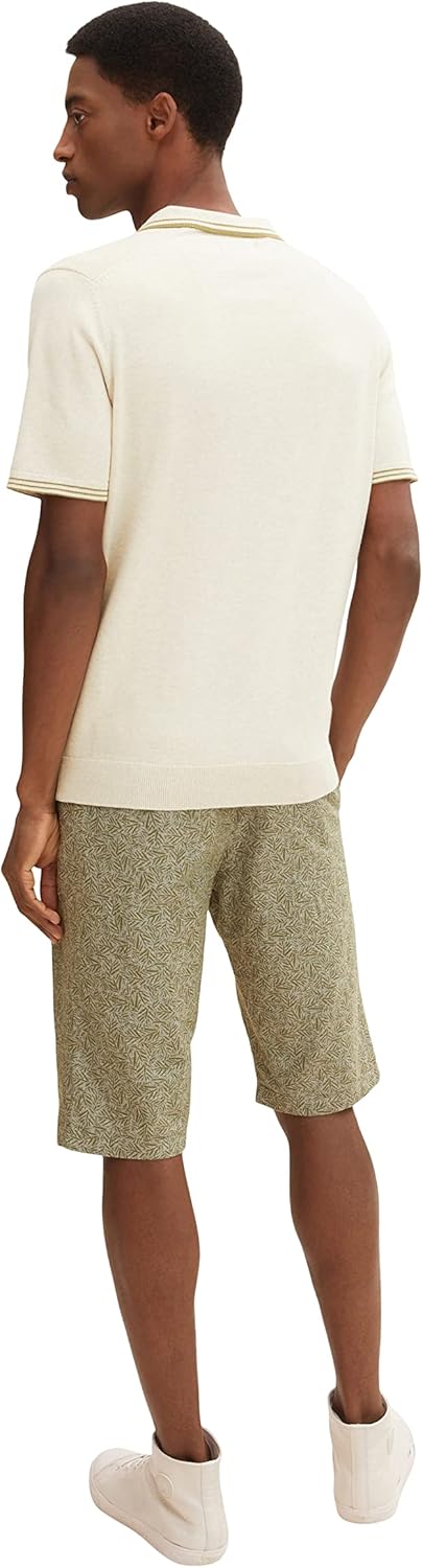 TOM TAILOR Denim Herren Hoodie Sweatshirt mit Logo-Print XXL 29071 - Olive Tonal Leaf Design, XXL 29