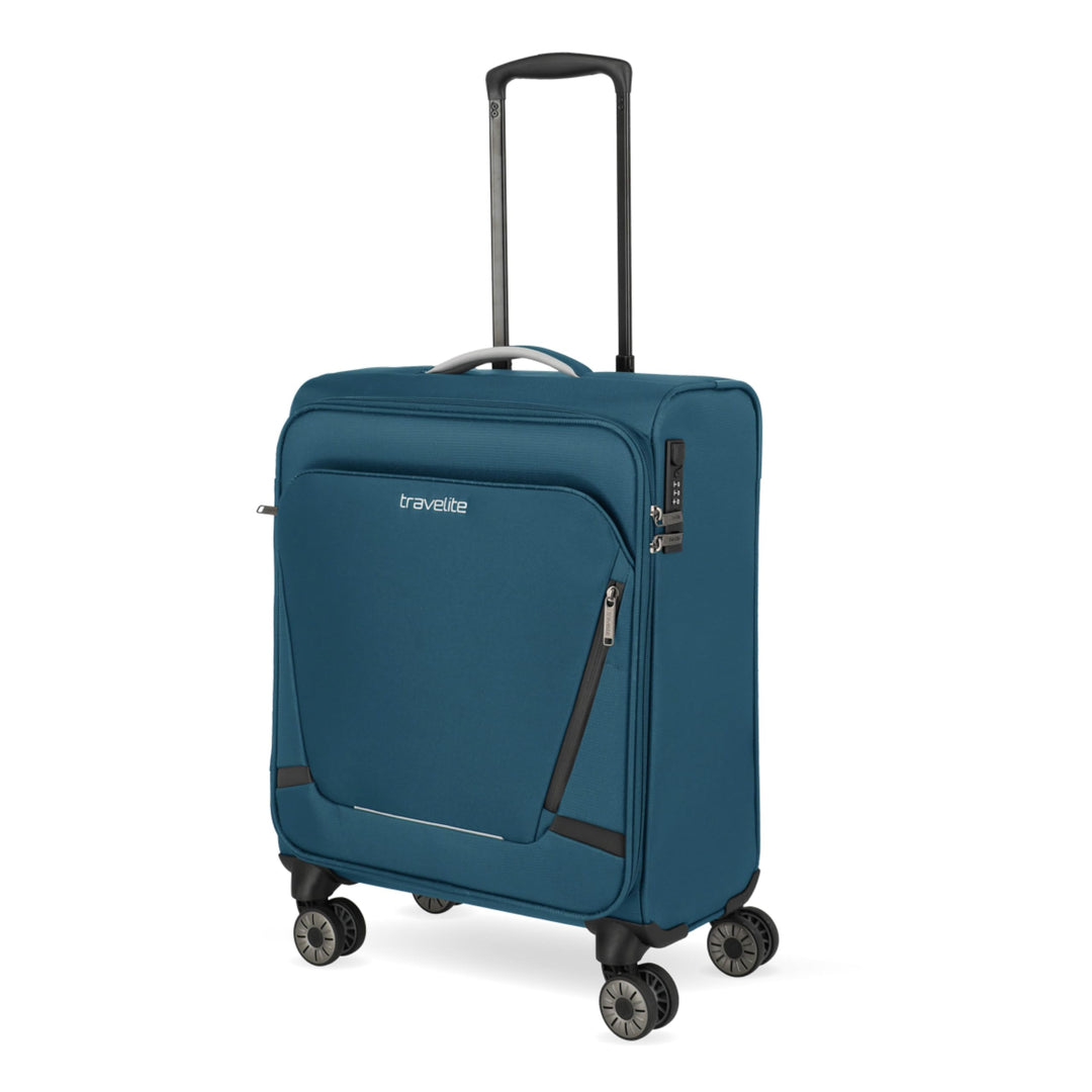 travelite Handgepäck Koffer mit 4 Rollen für Lufthansa, Austrian + Swiss, integriertes Zahlenschloss
