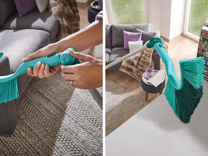 Leifheit Staubbesen Dusty Telescope 220 cm reinigt Ecken effektiv, Besen mit feststellbarem Gelenk f