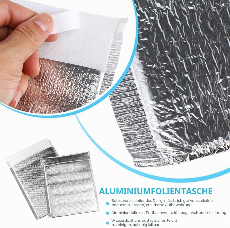 300 StüCk Isolationsbeutel Aus Aluminiumfolie Und Epe-Schaumstoff Tragbare WäRme- Und KäLteschutzbeu